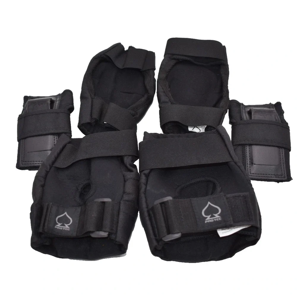 PRO-TEC Street Gear 3-Pack Black Pad Set - Elbow Wrist Knee - Youth Small